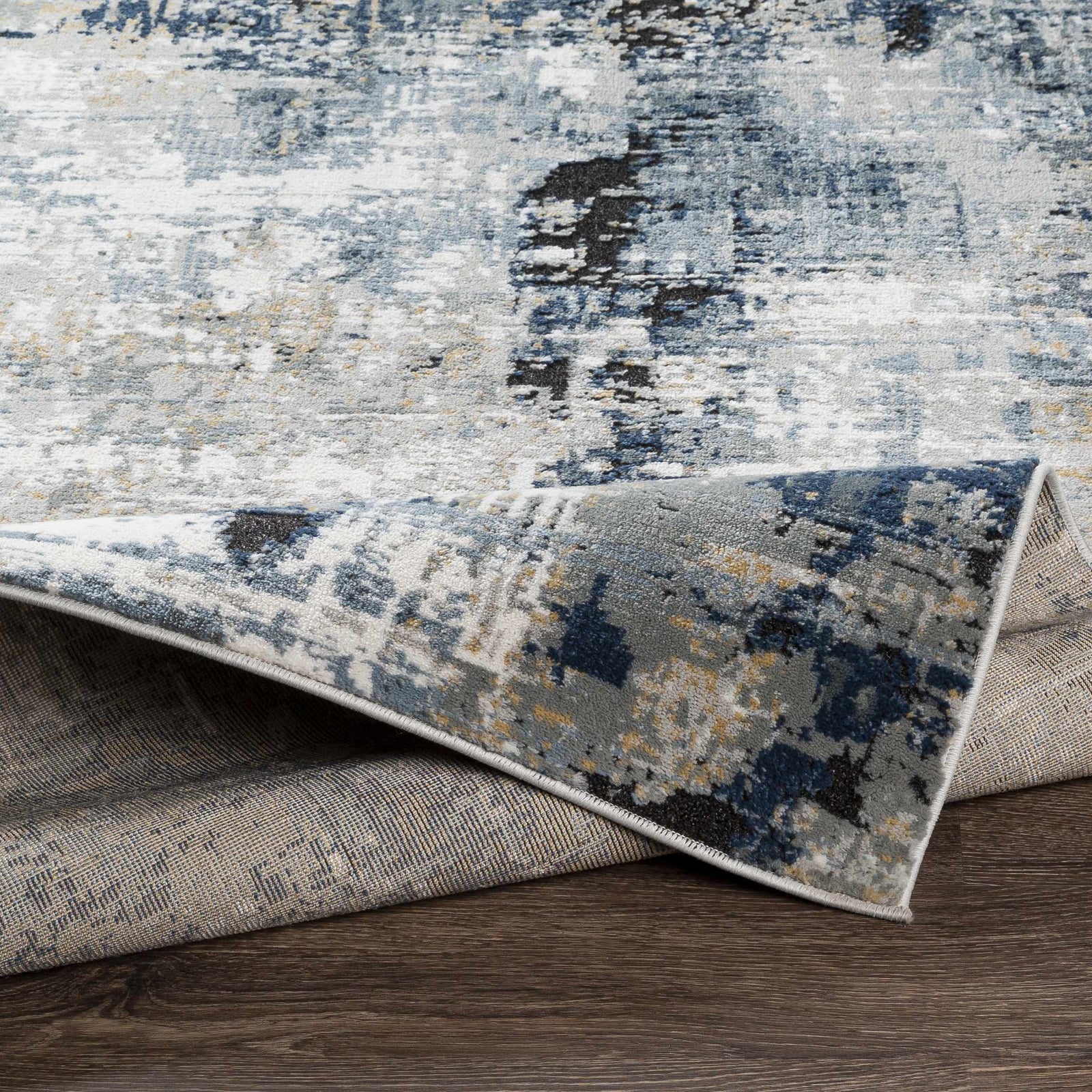 Campsall Blue Abstract Rug - Promo