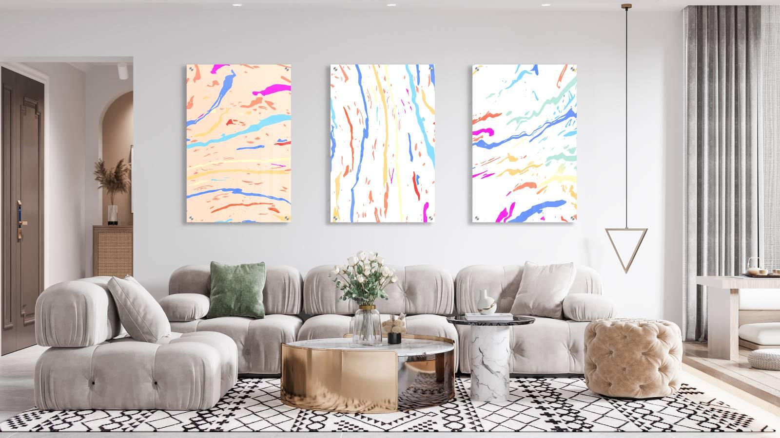 Color Splashes Set of 3 Prints Modern Wall Art Modern Artwork – Tundra ...