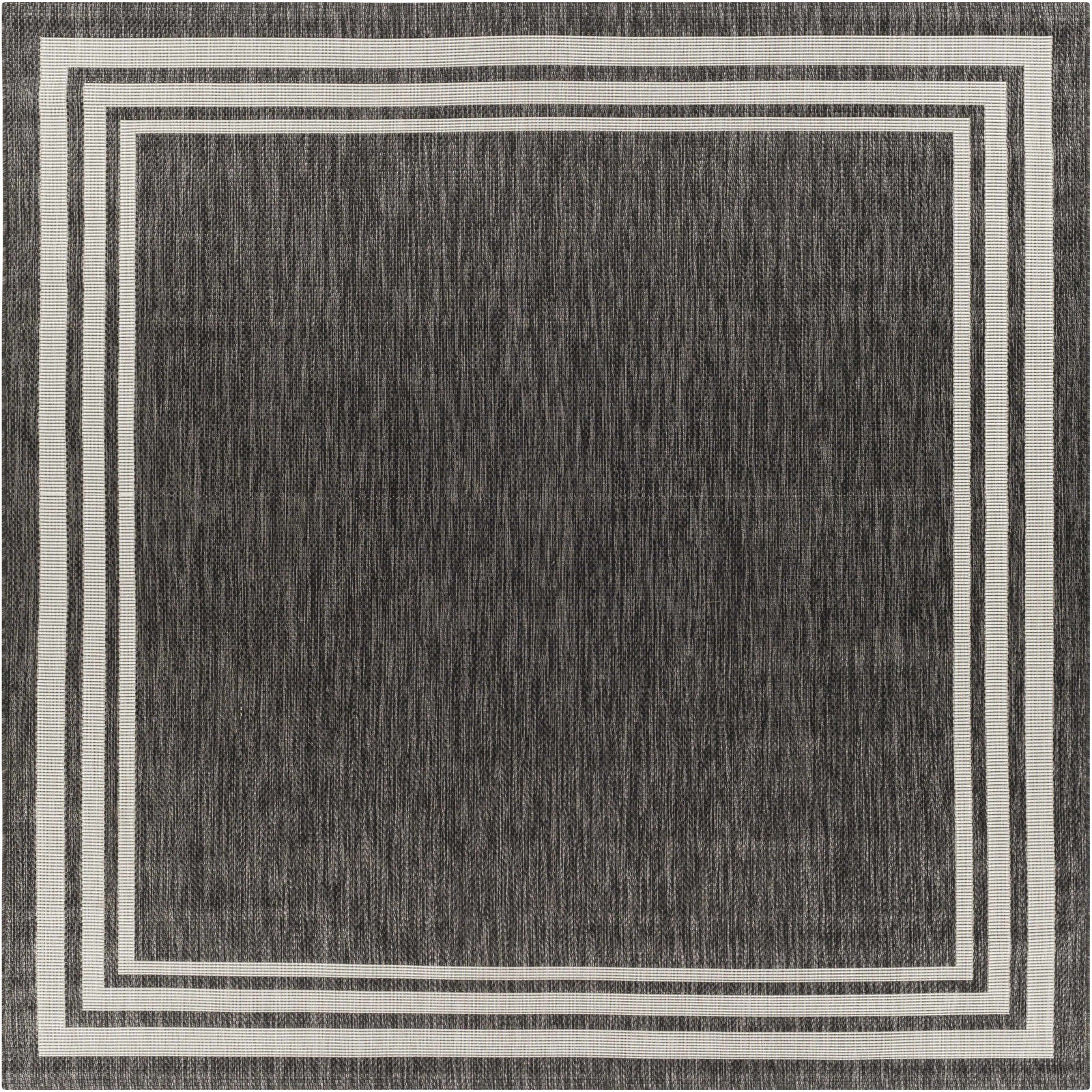 Coonamble Bordered Antrasit Outdoor Rug