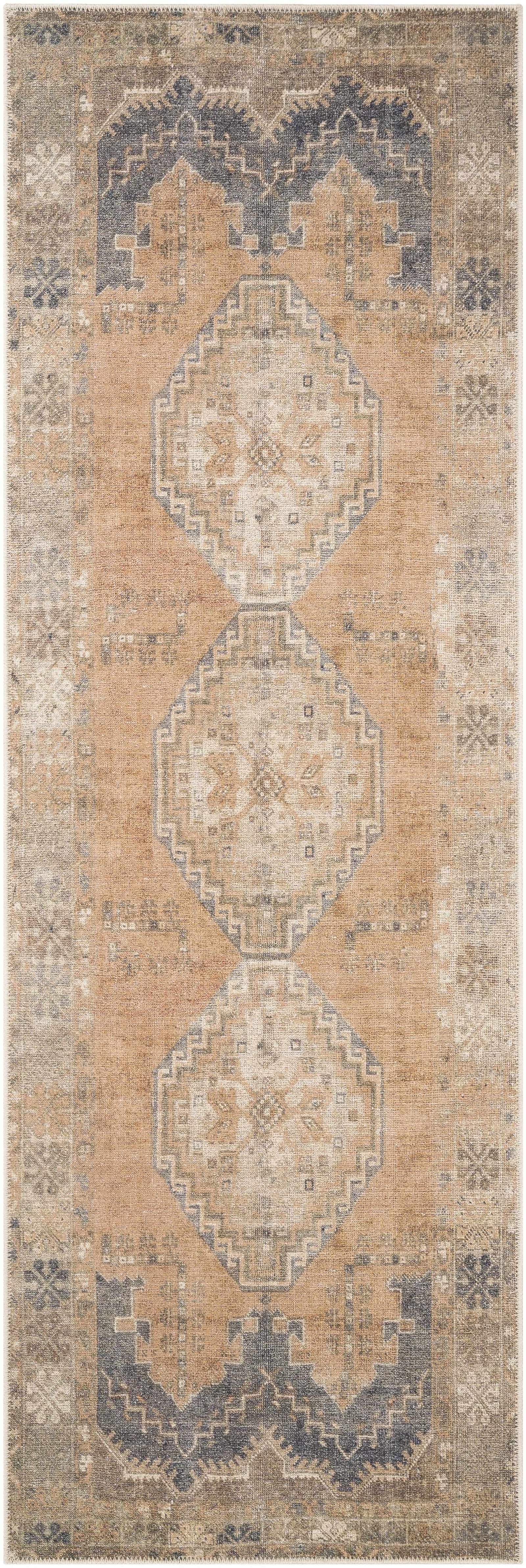 Carrabelle Peach Washable Area Rug - Clearance