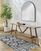Kahraman Black&White Floral Washable Area Rug