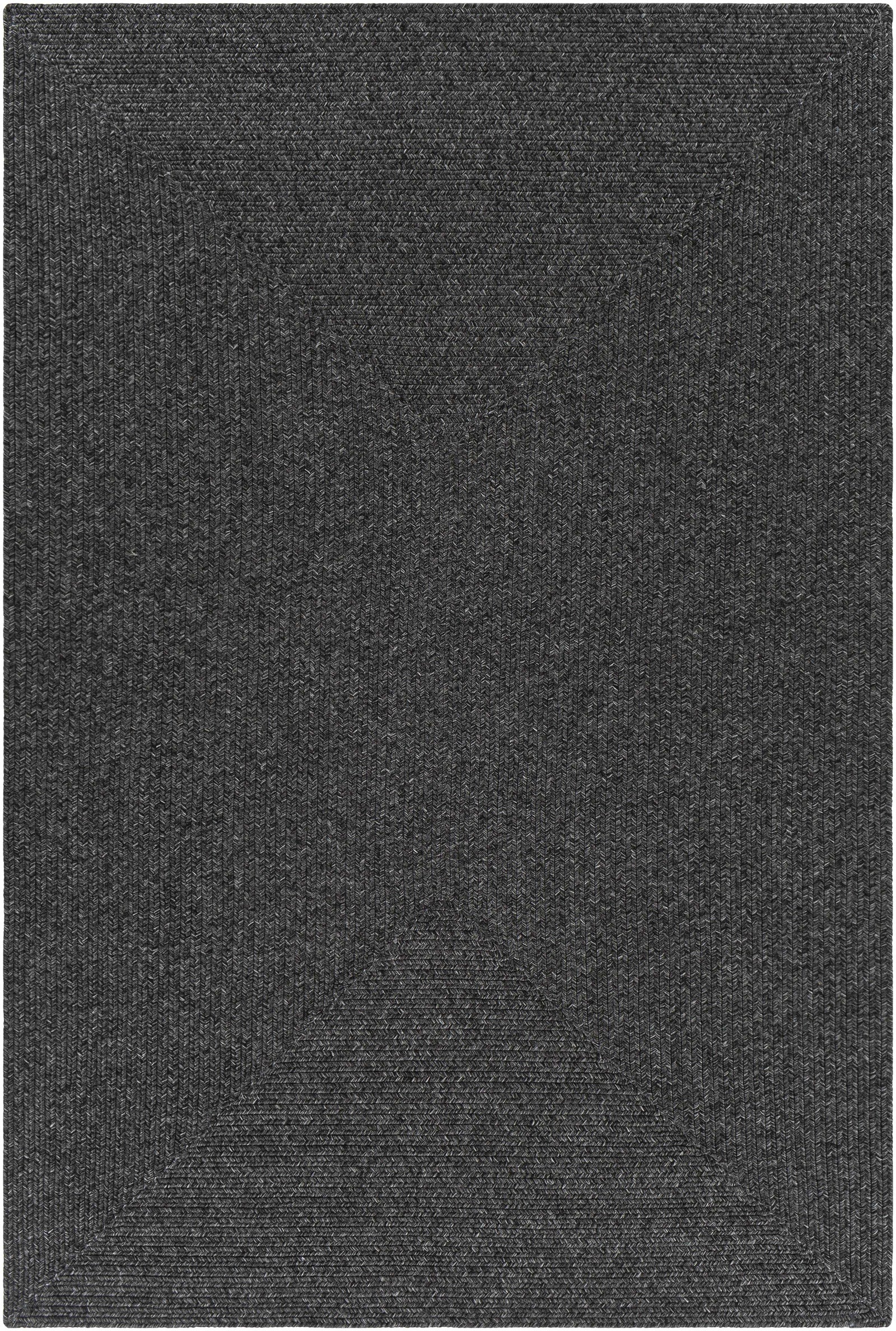 Black Braided Faux Jute Rug