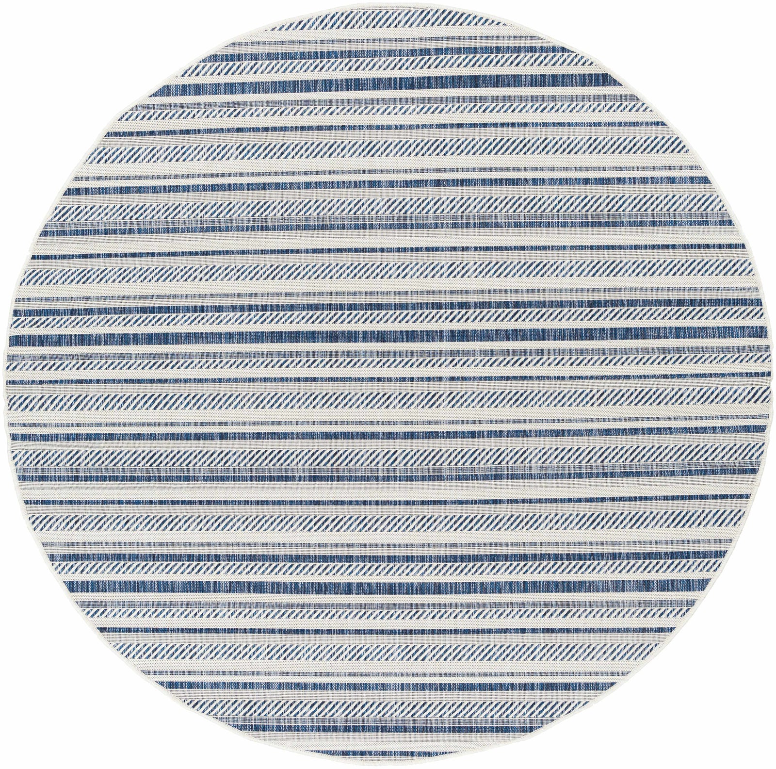 Olin White&Blue Striped Nordic Rug