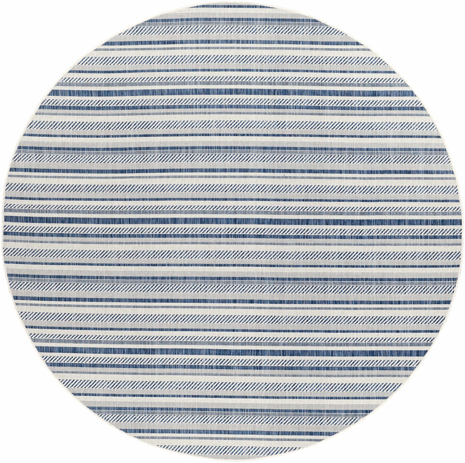 Olin White&Blue Striped Nordic Rug