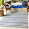 Olin White&Blue Striped Nordic Rug