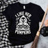 I Like Her Pumpkins & His Broomstick Shirts | Funny Matching Halloween Couple T-Shirts