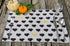 DaDa Bedding Set of 4-Pieces Lovely Yellow & Black Hearts Tapestry Dining Table Placemats 13” x 19” (18113)