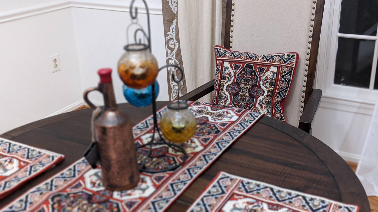 DaDalogy Elegant Majestic Kilim Red Rug Ornate Tapestry Throw Pillow Covers 16