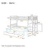 Bunk Bed, Convertible Bottom Bed, Storage Shelves And Drawers