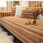 Thicken Faux Fur Rabbit Plush Sofa Cover Non-slip Slipcover Seat European Couch Cover Sofa Towel for Living Room Decor