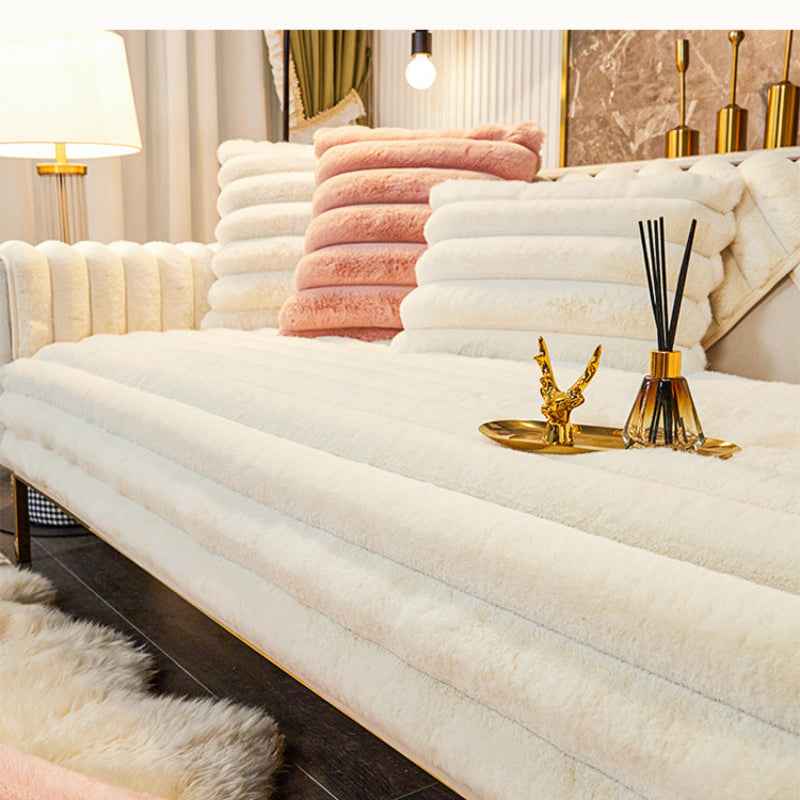Thicken Faux Fur Rabbit Plush Sofa Cover Non-slip Slipcover Seat European Couch Cover Sofa Towel for Living Room Decor