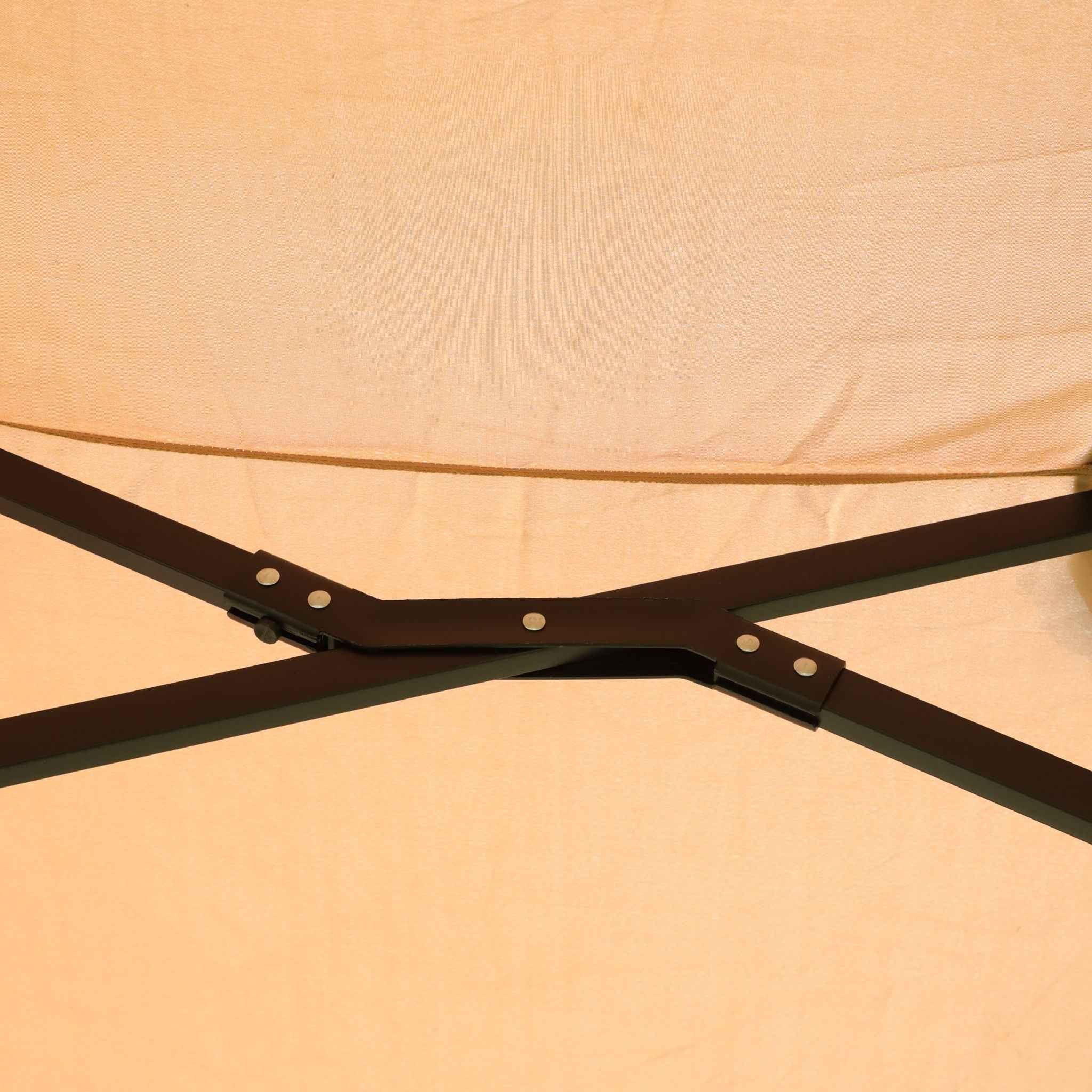 Double- Sided Outdoor Market Umbrella With Lights And Base