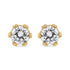 14K Yellow Gold 2.0 Cttw Round Diamond Crown Stud Earrings (I-J Color, I1-I2 Clarity)