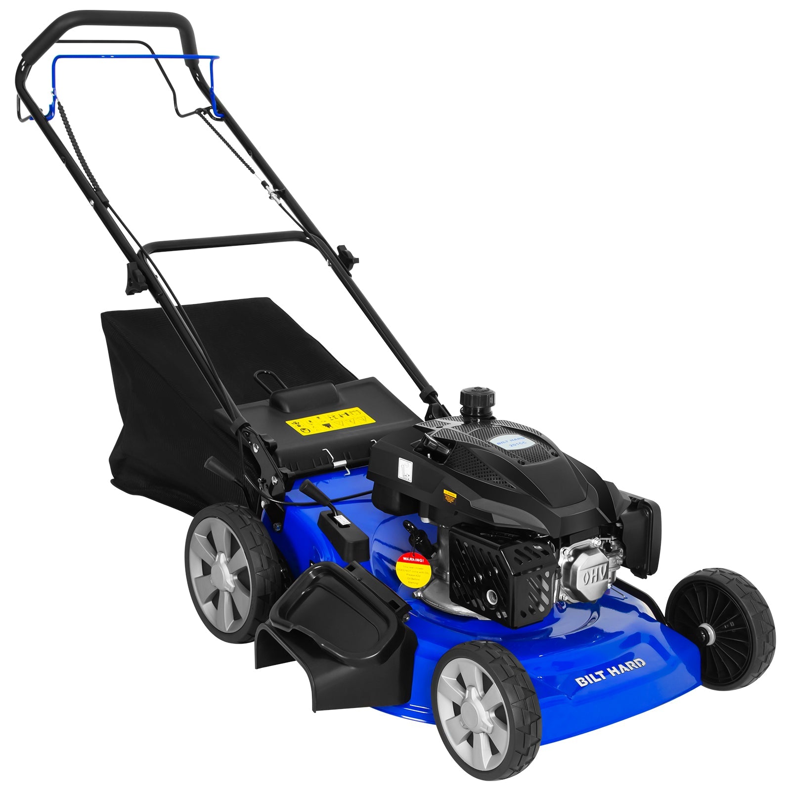 BILT HARD 21 Inch Self Propelled Lawn Mower, 3-in-1 Gas Lawnmower with 201cc 4-Cycle Engine, Bagging, Mulching and Side Discharge, Adjustable 8-Positions Cutting Height, Easy Start