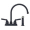Tehila Black Finish Gooseneck Faucet with Side Sprayer