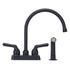 Tehila Black Finish Gooseneck Faucet with Side Sprayer