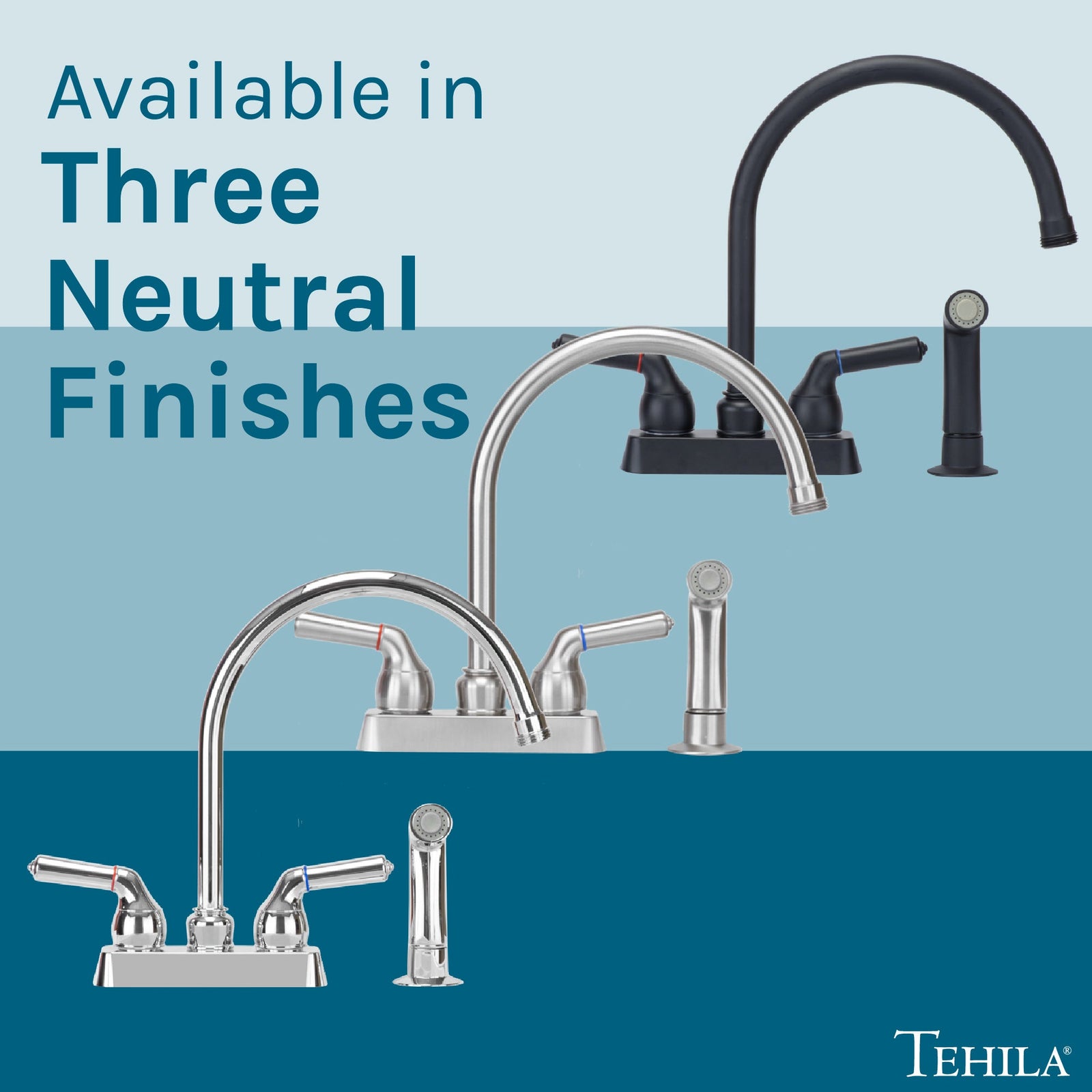 Tehila Chrome Finish Gooseneck Faucet with Side Sprayer