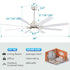 Ceiling Fan With Dimmable LED Light, 8 Blades, Reversible DC Motor, Remote Control