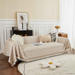 Waffle Lattice Fabric Sofa Cover, Multi-purpose Soft Sofa Throw, Couch Cover Blanket Throws for Couches