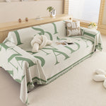 Chenille Jacquard Alphabet Sofa Blanket Cover, L Shape Sofa Cover, Reversible Couch Covers for Dogs
