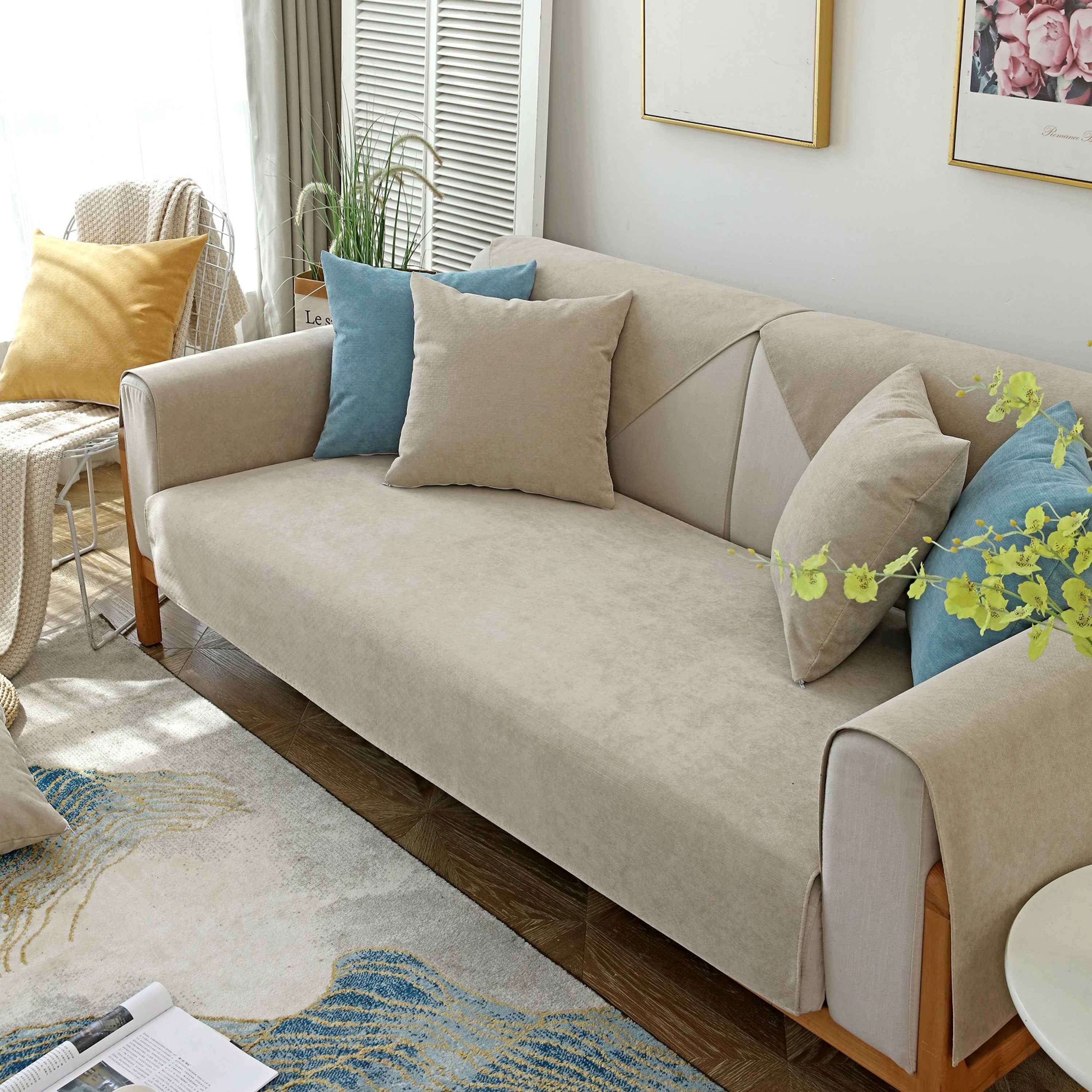 Waterproof Non-Slip Quilted Corduroy Sofa Covers for Pets, Sectional Couch Covers