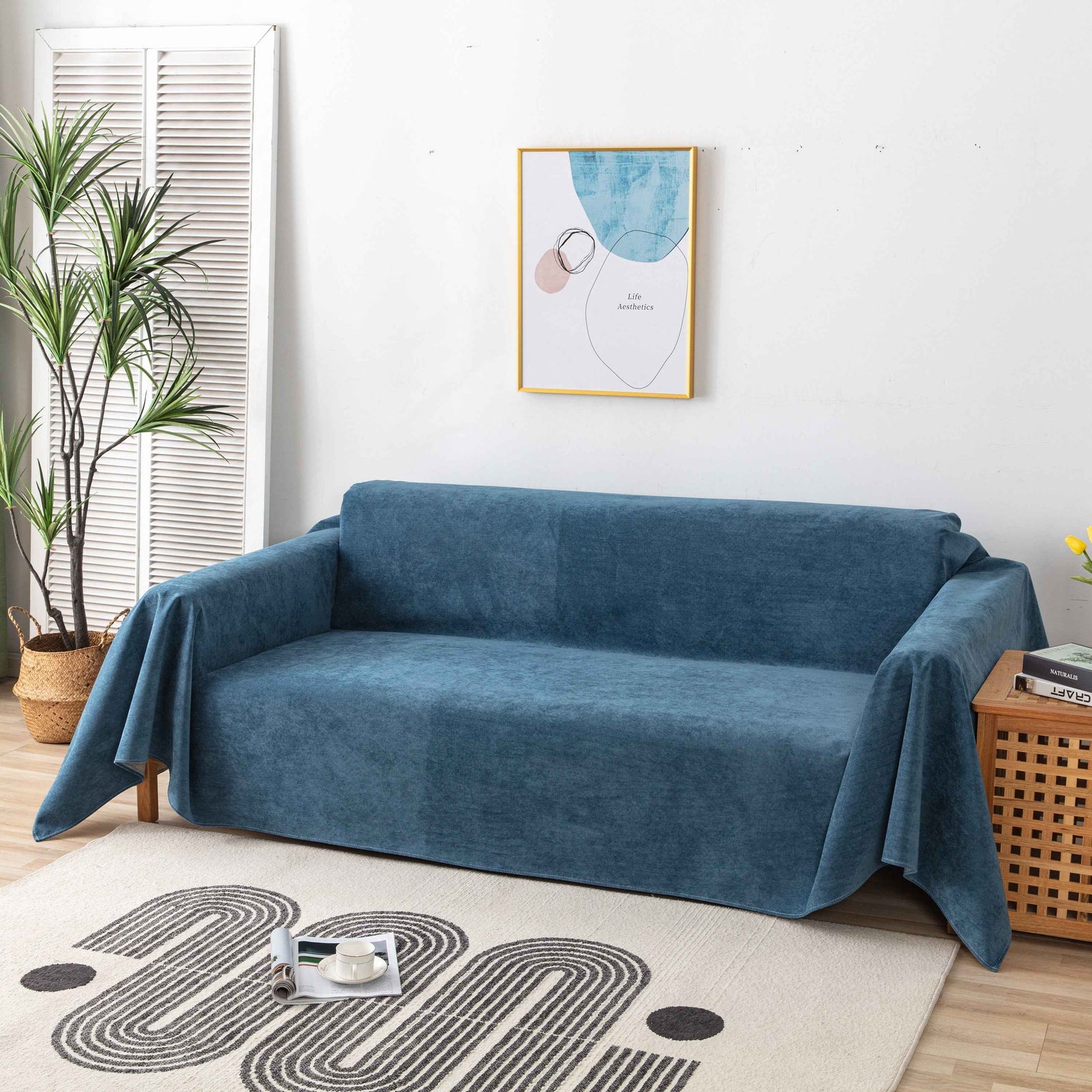 Waterproof Scratch-Resistant Furniture Covers for Pets, Non-Slip Couch Cover Throw
