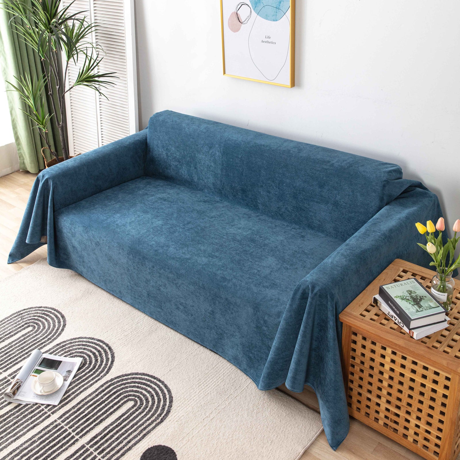 Waterproof Scratch-Resistant Furniture Covers for Pets, Non-Slip Couch Cover Throw