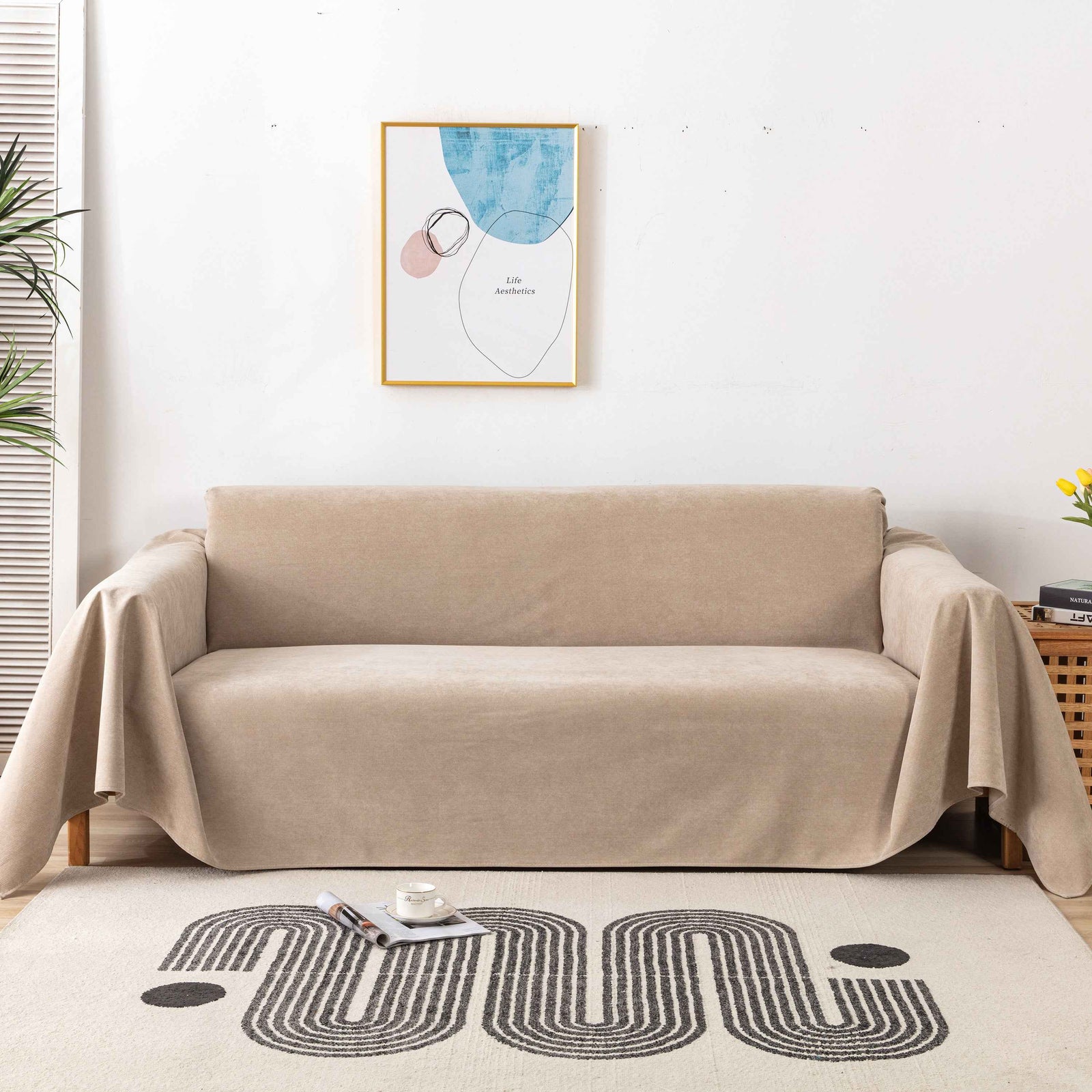 Waterproof Scratch-Resistant Furniture Covers for Pets, Non-Slip Couch Cover Throw