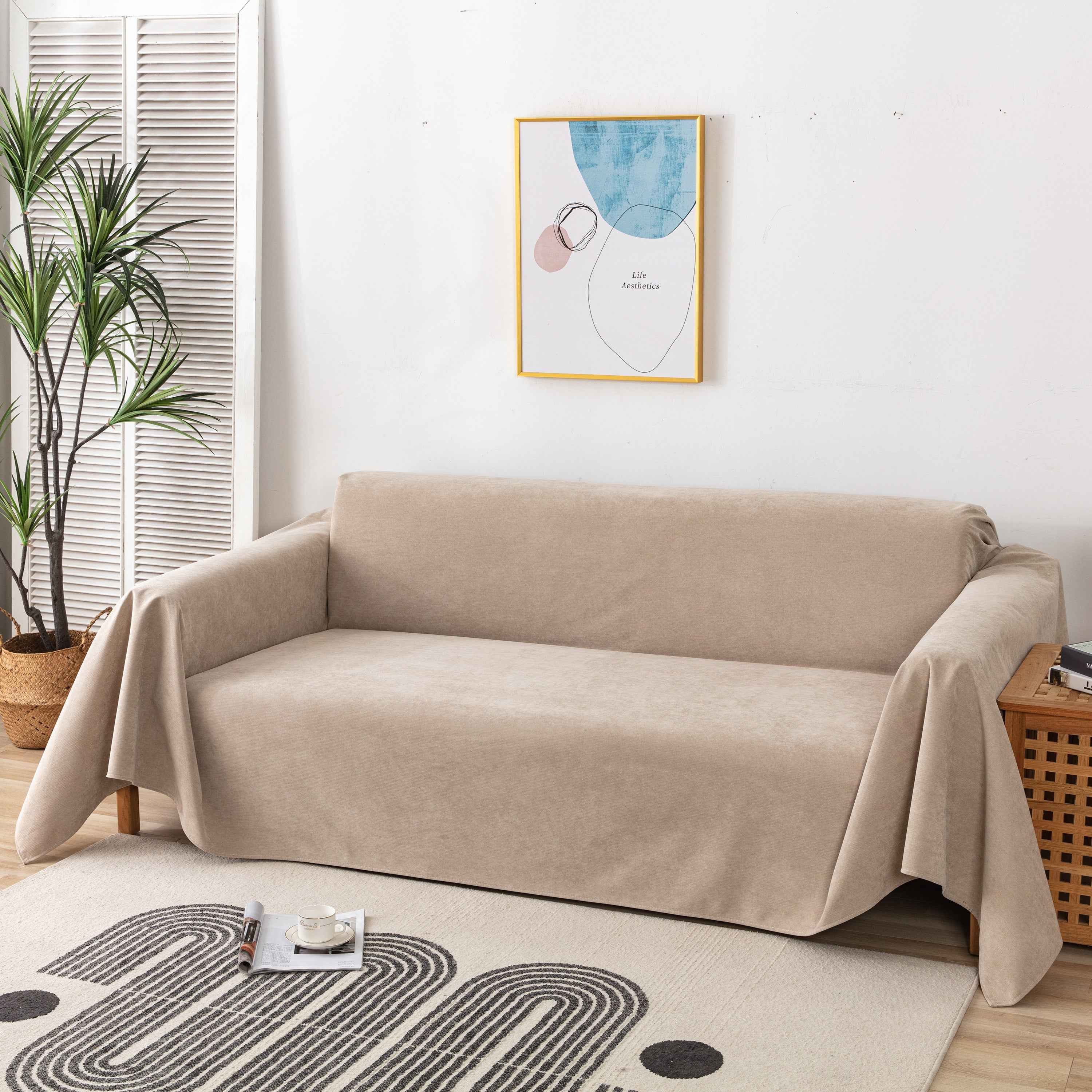 Waterproof Scratch-Resistant Furniture Covers for Pets, Non-Slip Couch Cover Throw