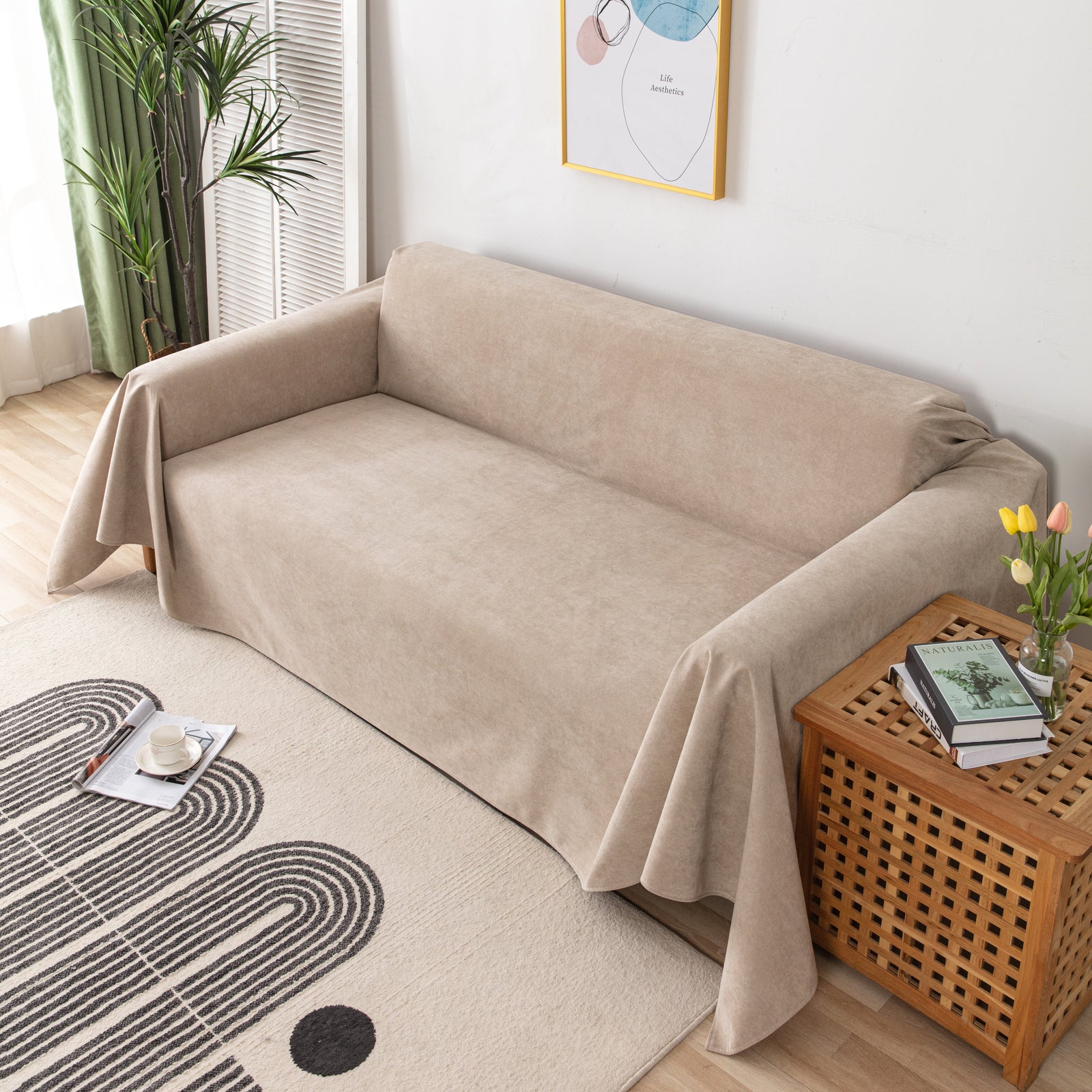 Waterproof Scratch-Resistant Furniture Covers for Pets, Non-Slip Couch Cover Throw