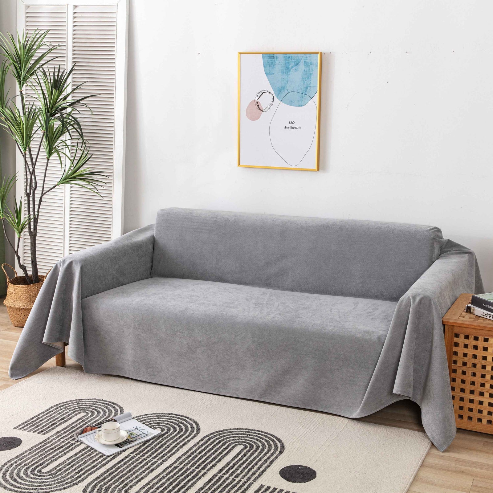 Waterproof Scratch-Resistant Furniture Covers for Pets, Non-Slip Couch Cover Throw