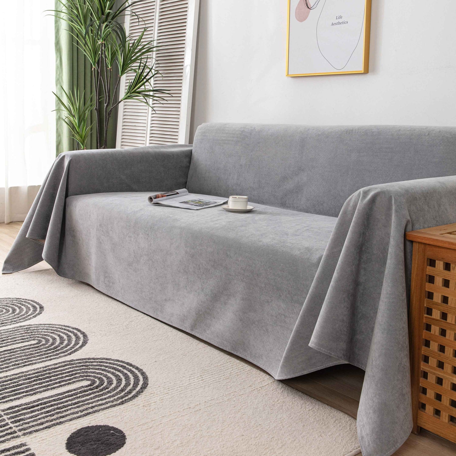 Waterproof Scratch-Resistant Furniture Covers for Pets, Non-Slip Couch Cover Throw