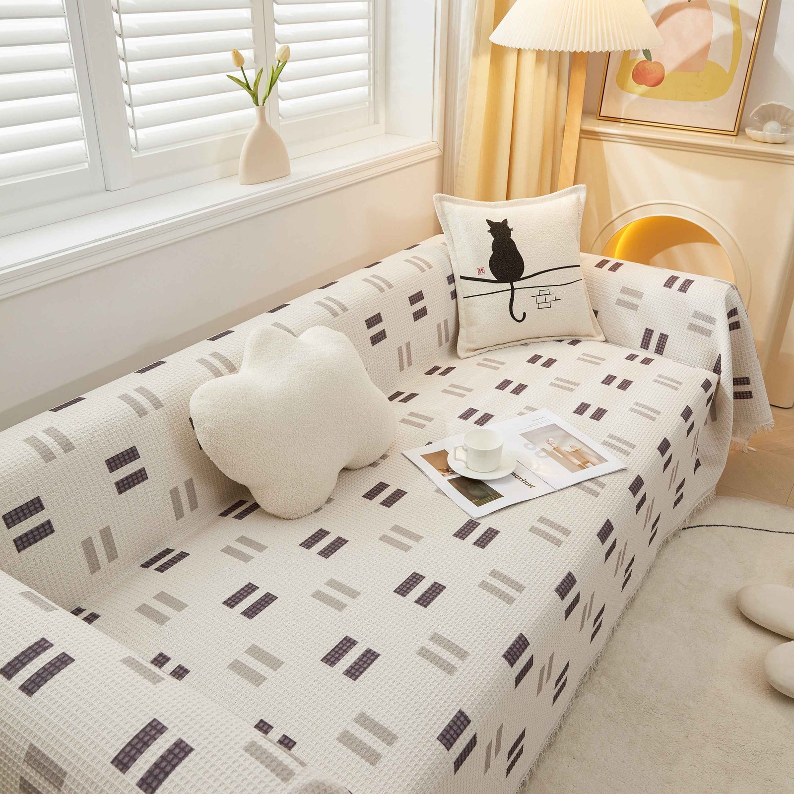 High-Quality Fabric Non-Slip Sofa Cover Throw, Throw Blankets for Couch, Furniture Covers for Pets