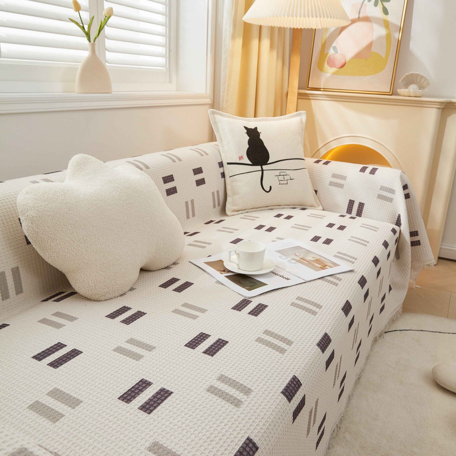 High-Quality Fabric Non-Slip Sofa Cover Throw, Throw Blankets for Couch, Furniture Covers for Pets