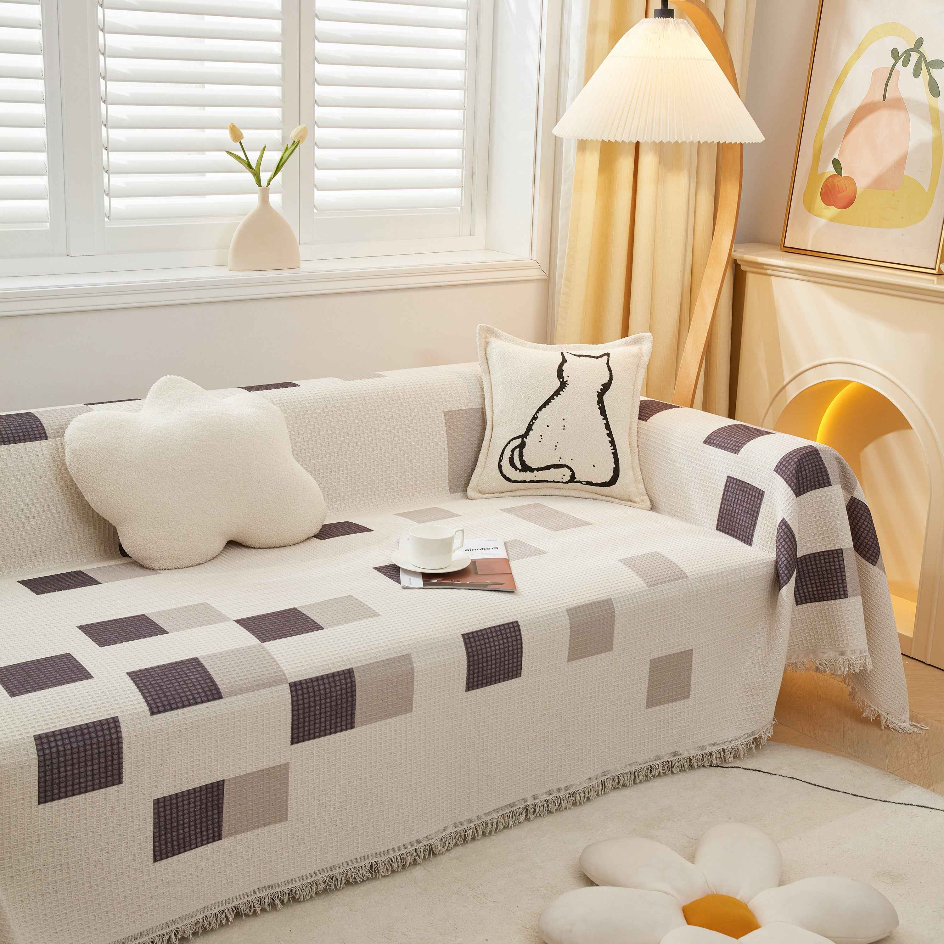 High-Quality Fabric Non-Slip Sofa Cover Throw, Throw Blankets for Couch, Furniture Covers for Pets