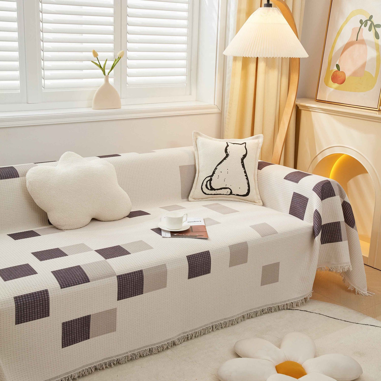 High-Quality Fabric Non-Slip Sofa Cover Throw, Throw Blankets for Couch, Furniture Covers for Pets