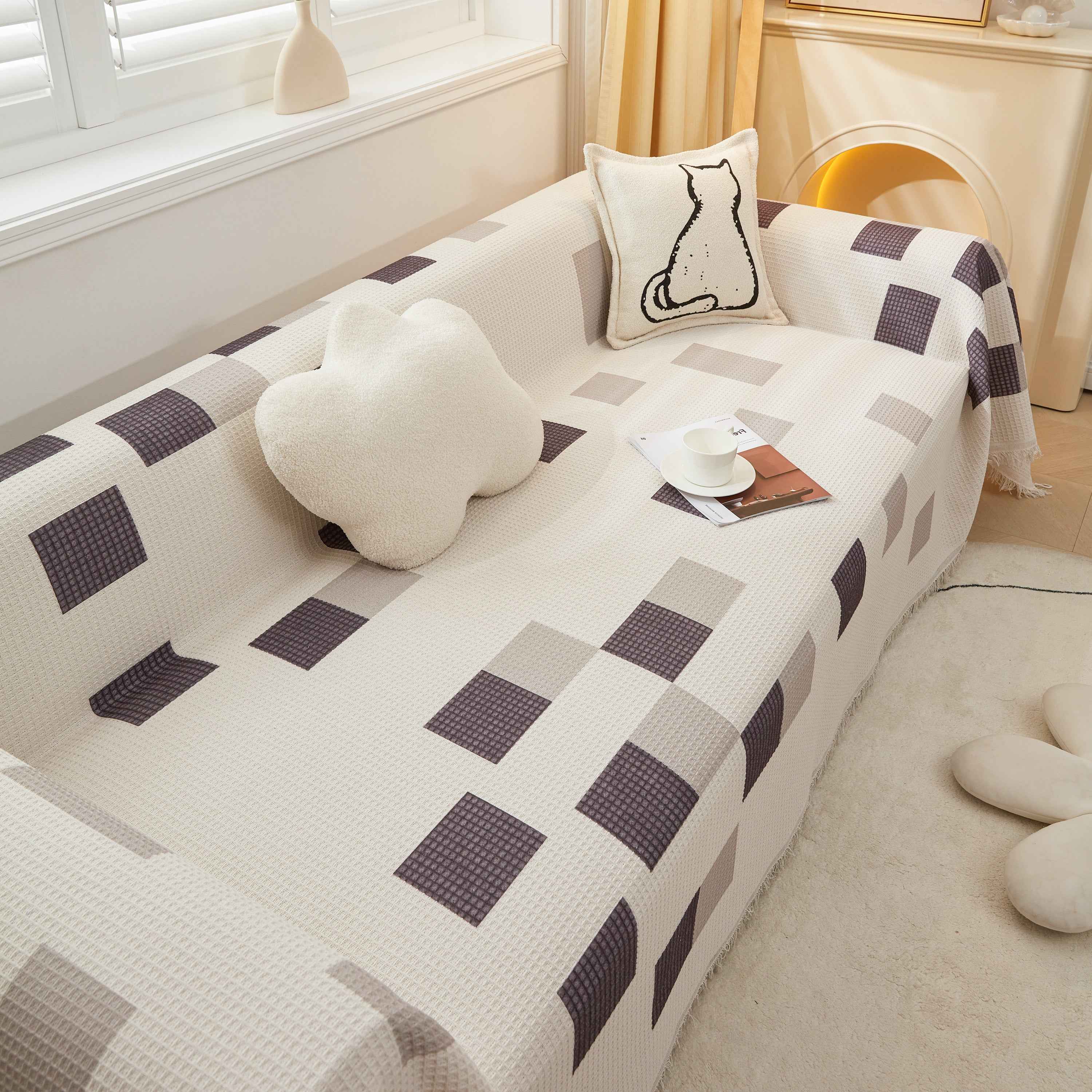 High-Quality Fabric Non-Slip Sofa Cover Throw, Throw Blankets for Couch, Furniture Covers for Pets