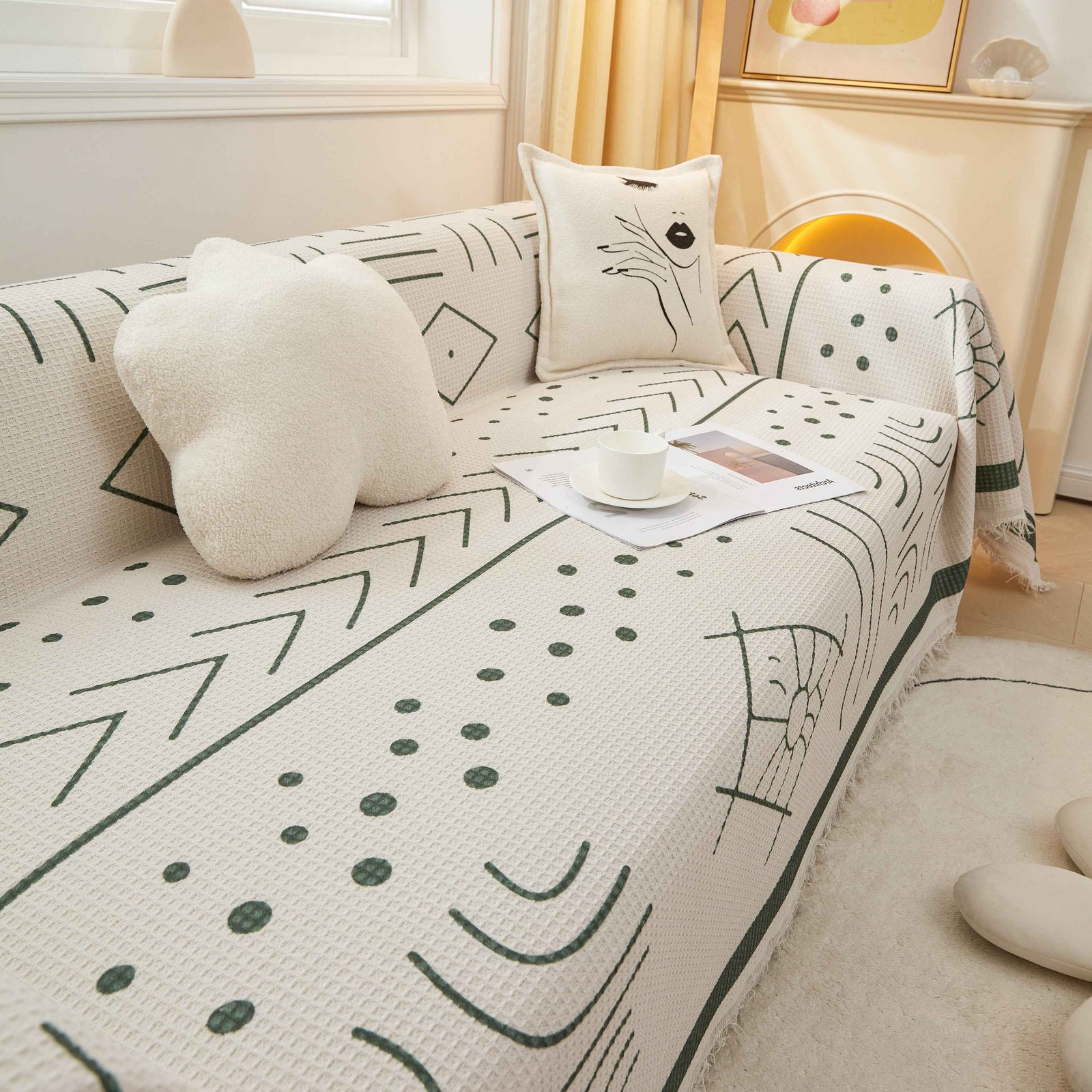 Large Couch Cover Throw, l Shape Sofa Cover for Sectional Couch Pet Friendly Furniture Protector