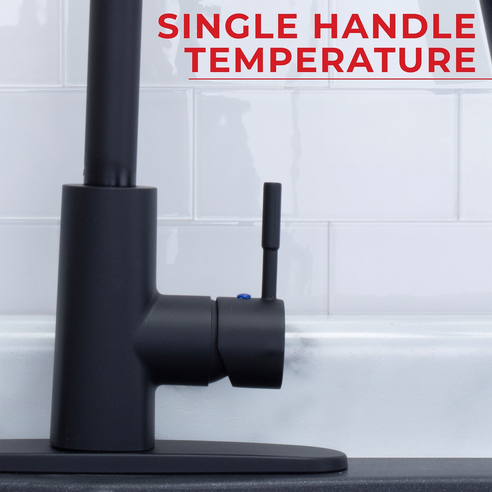 Tehila Black Finish High-Arc Pull-Down Faucet