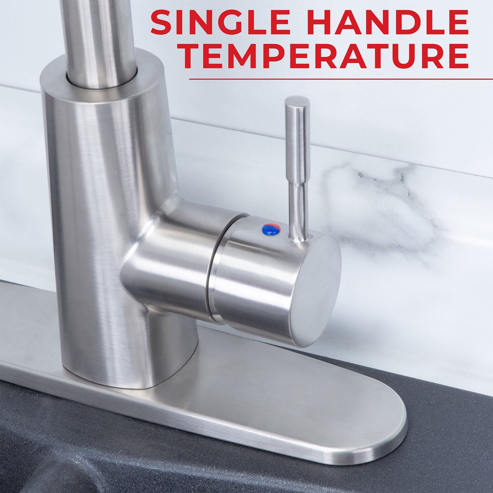 Tehila Stainless Steel Finish High-Arc Pull-Down Faucet