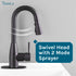 Tehila Black Finish Low Profile Pull-Down Faucet