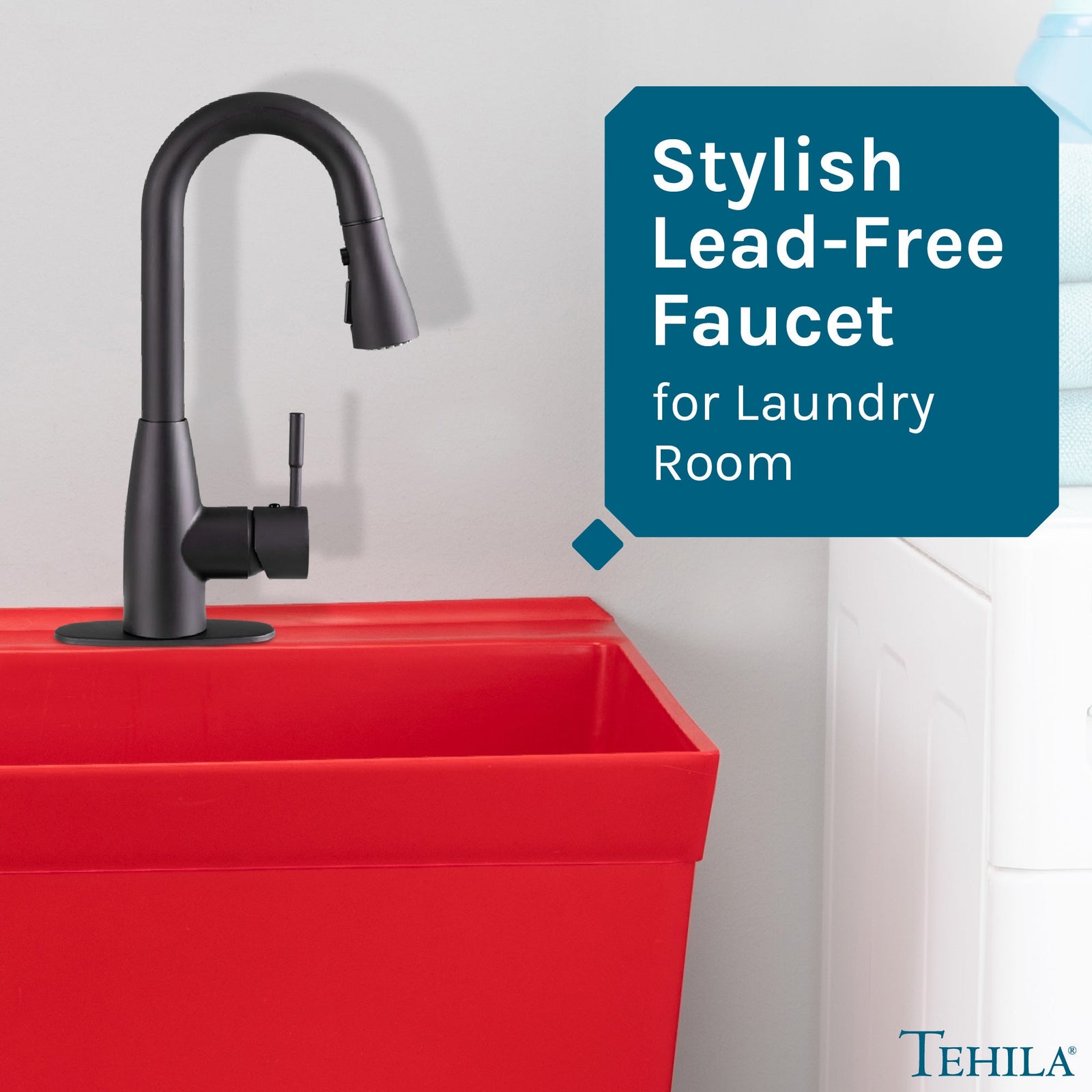 Tehila Black Finish Low Profile Pull-Down Faucet