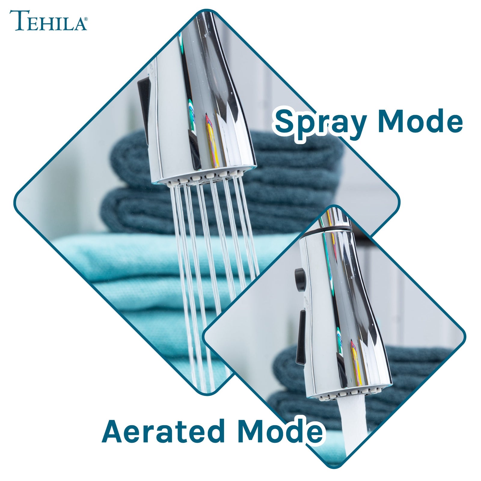 Tehila Chrome Finish Low Profile Pull-Down Faucet