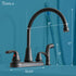 Tehila Black Finish Wide-set Gooseneck Faucet with Side Sprayer