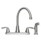 Tehila Stainless Steel Finish Wide-set Gooseneck Faucet with Side Sprayer
