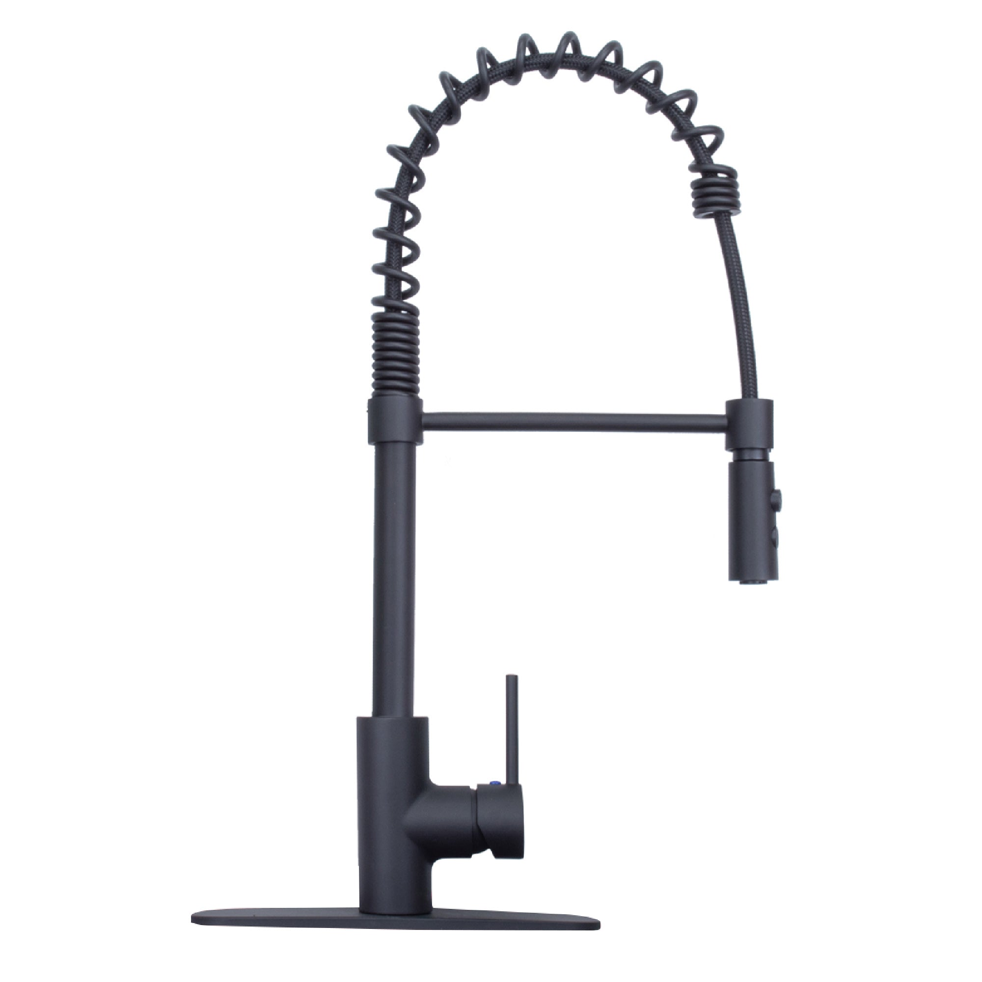 Tehila Black Finish High Arc Coil Pull-Down Faucet