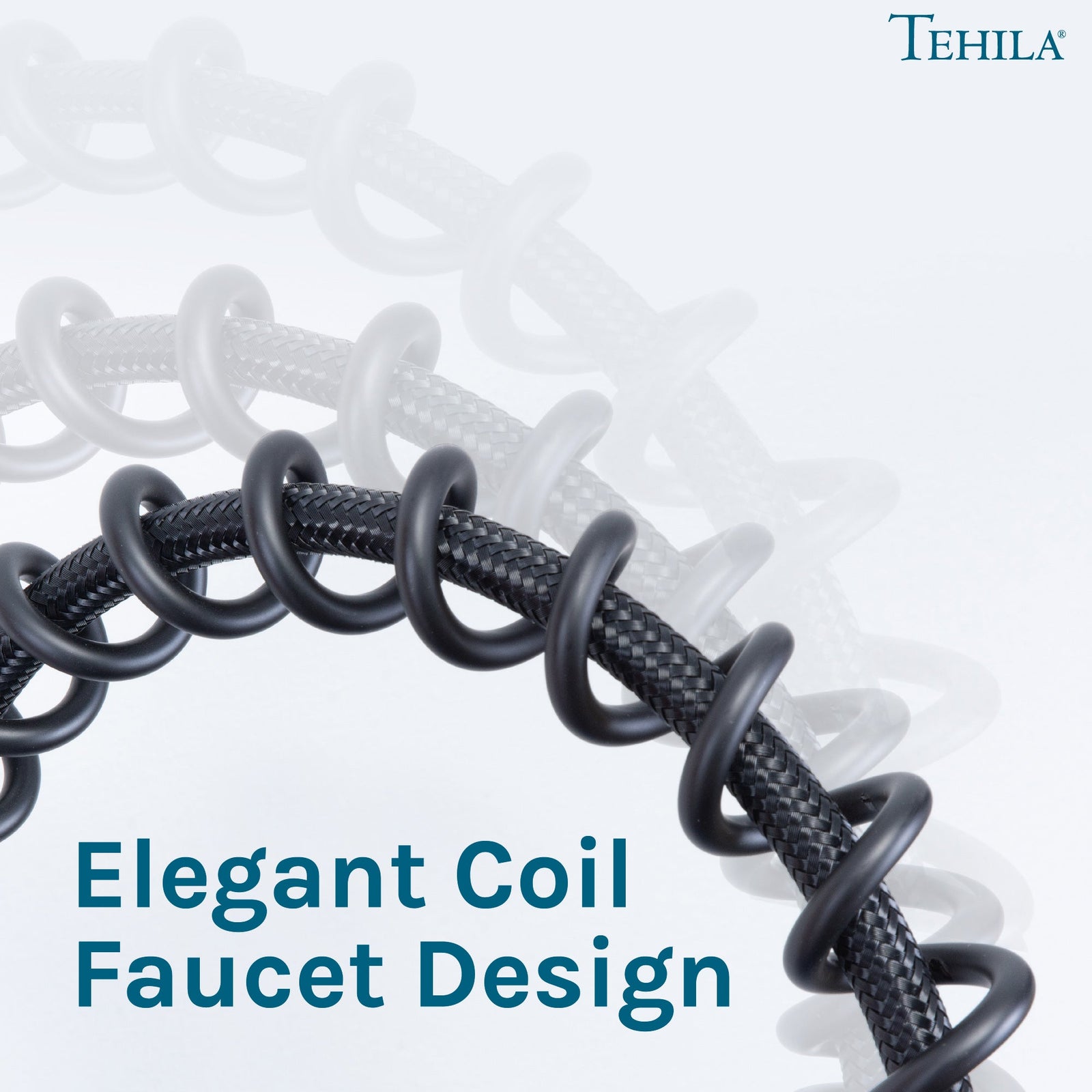 Tehila Black Finish High Arc Coil Pull-Down Faucet