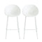 Modern Gable Outdoor Barstool Set of 2 in White