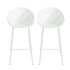 Modern Gable Outdoor Barstool Set of 2 in White
