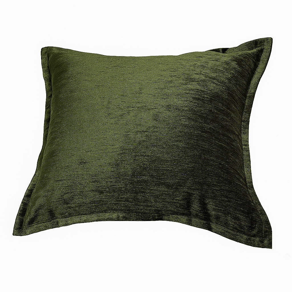Velvet Throw Pillow – Deep Forest Green with Luxe Shine & Rich Texture